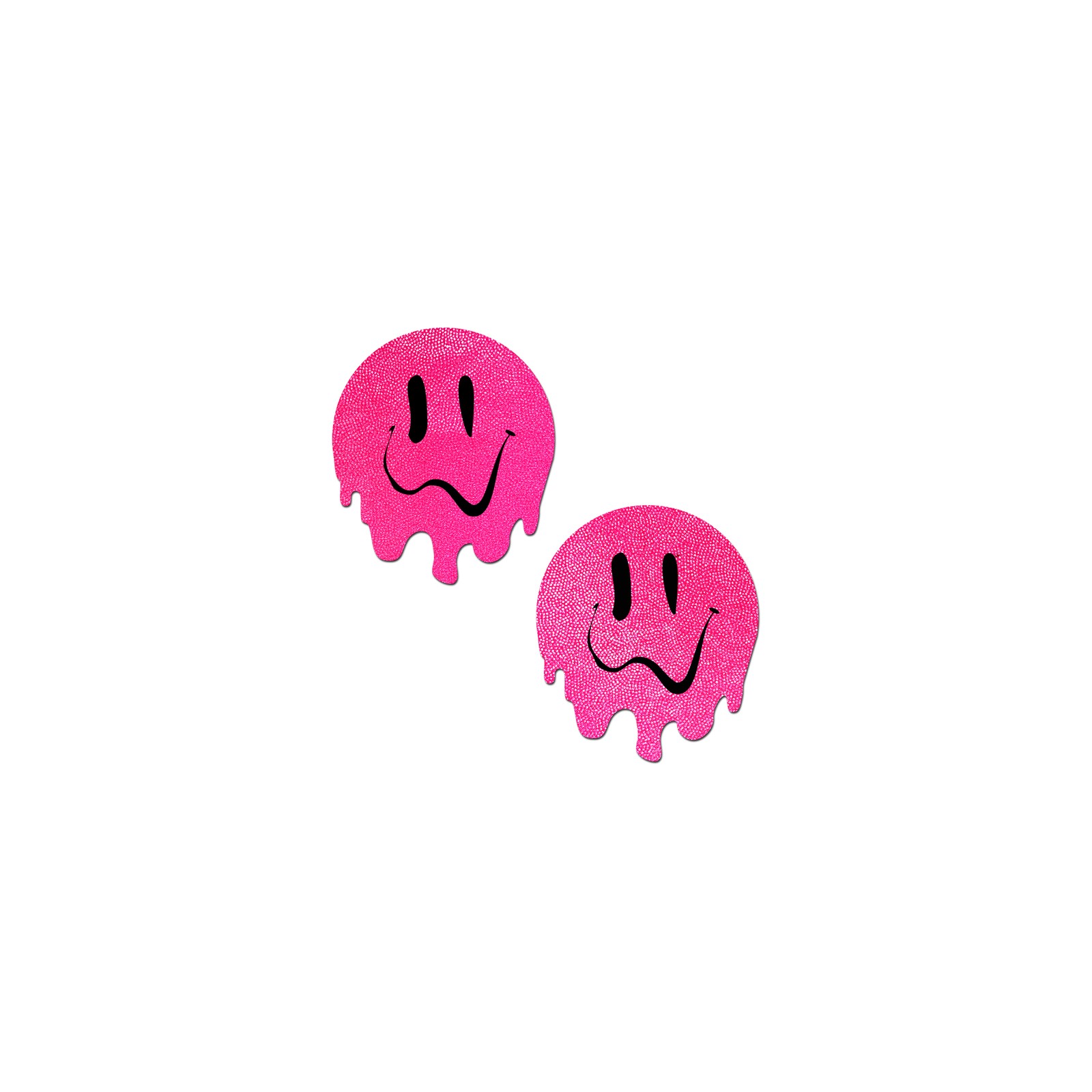 Neon Pink Melted Smiling Face Nipple Pasties