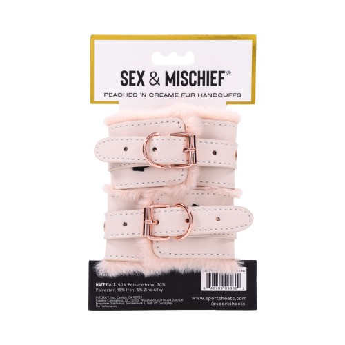 Peaches n Cream Faux Fur Handcuffs - Sportsheets