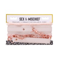 Faux Fur Collar & Leash Set - Peaches 'n CreaMe