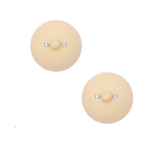 Neva Nude NuNip Reusable Silicone Nipple Pasties with Diamond Piercing