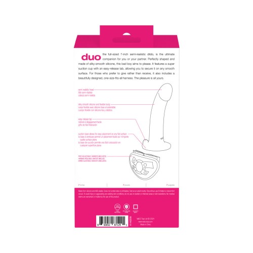 VeDO Duo Silicone Dildo with Harness for Versatile Play