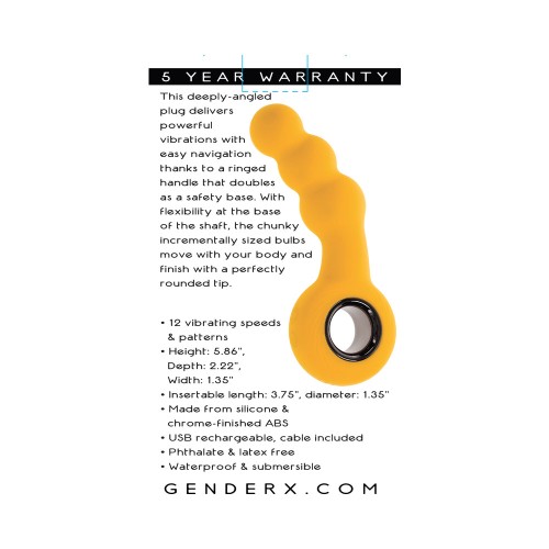 Gender X Bumble Rechargeable Silicone Vibrating Plug Yellow