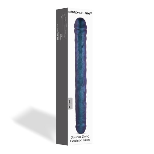 Dildo Doble Strap-On-Me Color Metálico Serpenteante