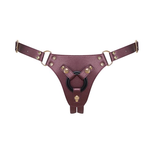 Arnés de Cuero Sintético Strap-On-Me Generoso en Aubergine