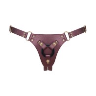 Arnés de Cuero Sintético Strap-On-Me Generoso en Aubergine