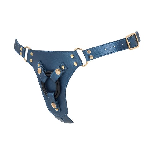 Arnés de Cuero Sintético Strap-On-Me Generoso Talla Única Azul