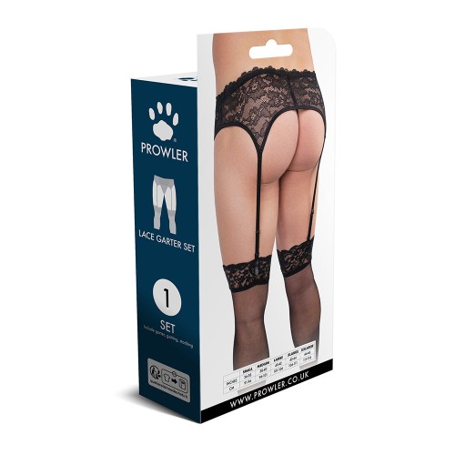 Prowler Lace Garter Set Black XL - Elevate Your Confidence