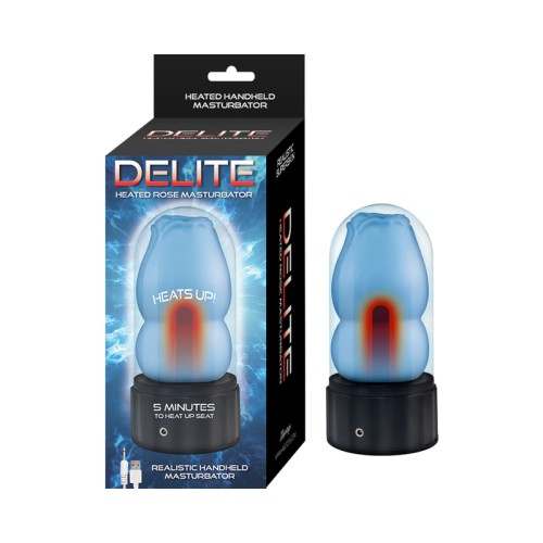 Delite Heated Rose Masturbator Blue - Realistic and Heated Pleasure