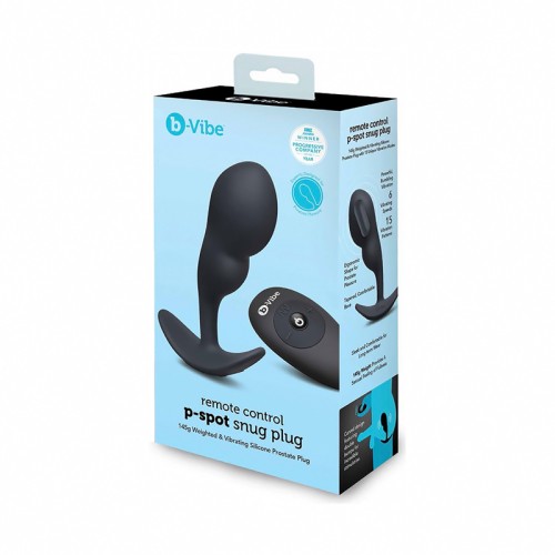 b-Vibe Large Vibrating P-Spot Snug Plug with Remote