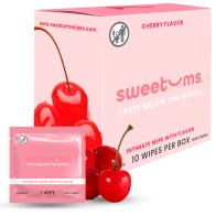 Sweetums Cherry Flavor Intimate Wipes 10-Pack