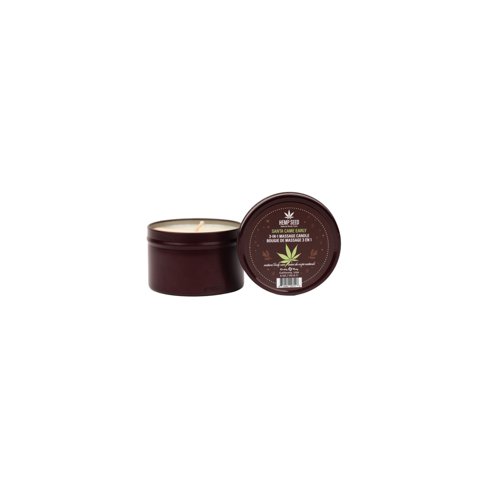 Earthly Body Hemp Seed Holiday Massage Candle