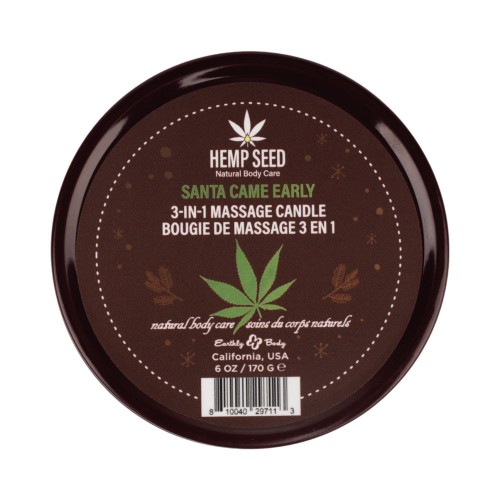 Earthly Body Hemp Seed Holiday 2024 3-in-1 Massage Candle