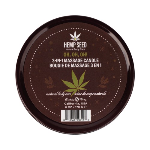 Earthly Body Hemp Seed Holiday 2024 3-in-1 Massage Candle