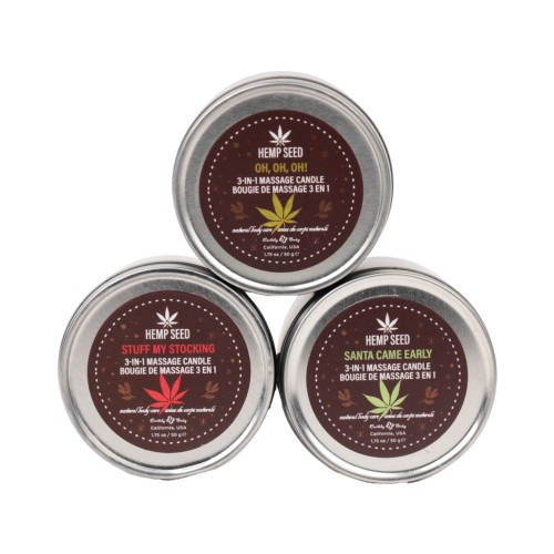 Earthly Body Hemp Seed Massage Candle Trio