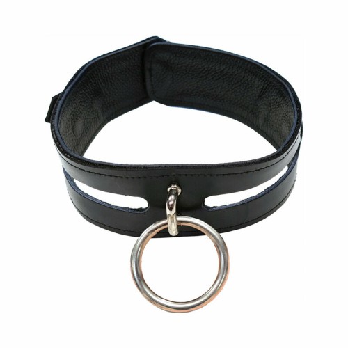 Rouge Black Leather Fashion Collar for Bondage