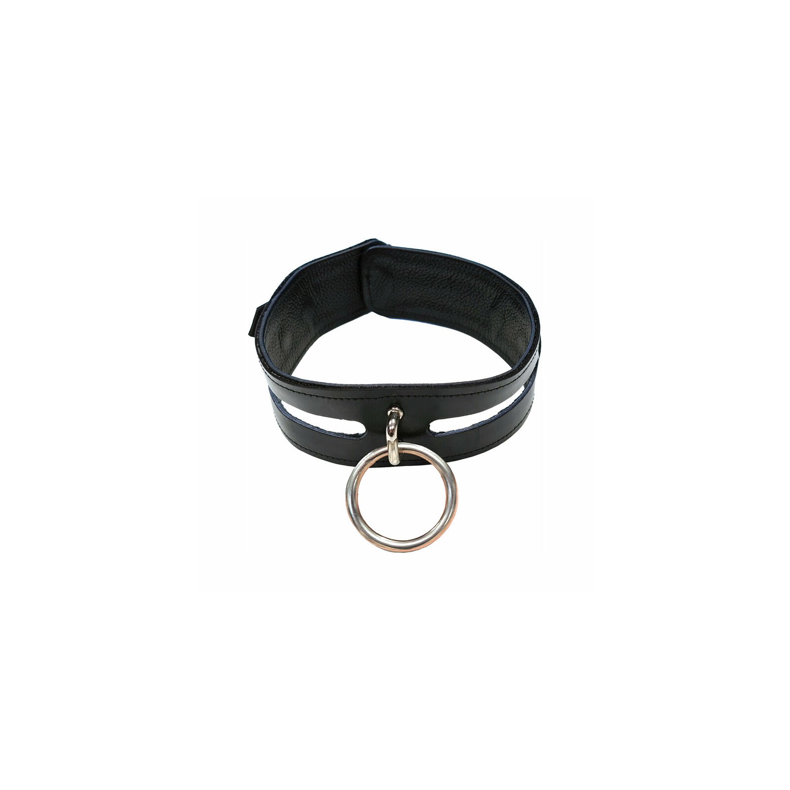 Collar de Cuero Negro Rouge Fashion para Bondage