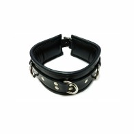 Rouge Leather Padded Locking Collar Black