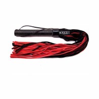 Flogger de Ante con Mango de Cuero Rouge Negro/Rojo