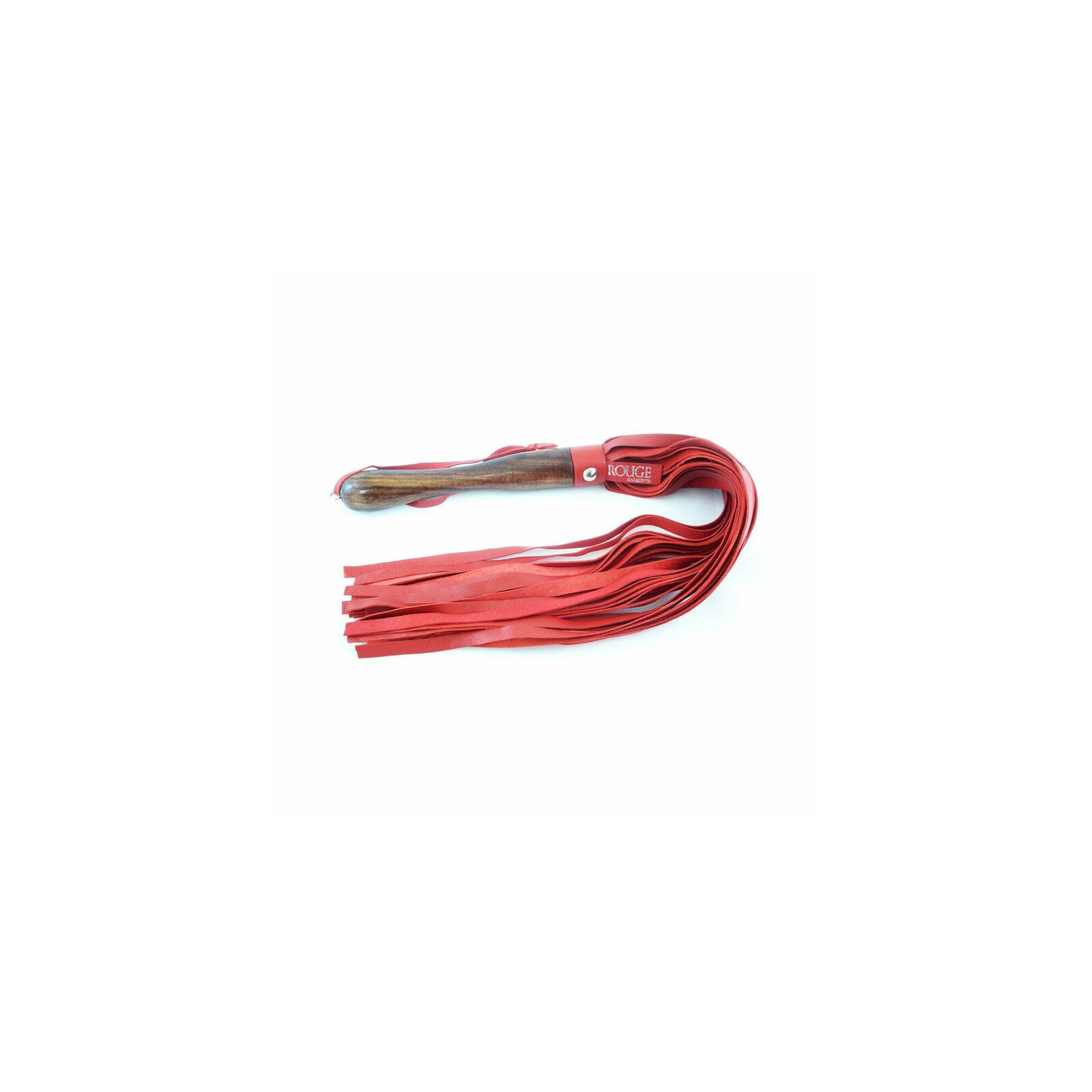 Rouge Wooden Handle Leather Flogger Red