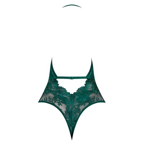 Magic Silk Evermore Plunge Teddy Emerald - Queen Size