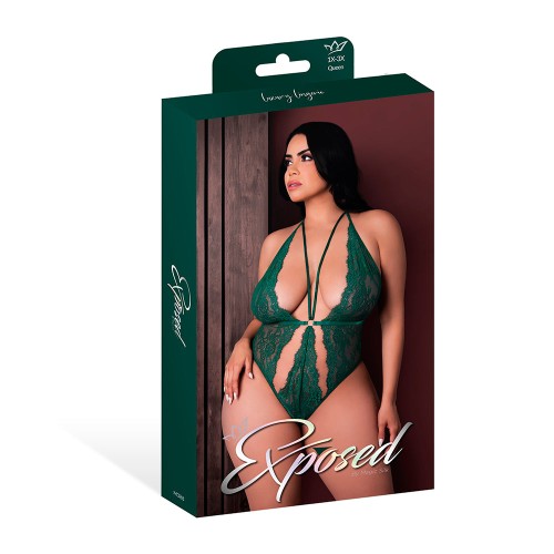 Magic Silk Evermore Plunge Teddy Emerald - Queen Size