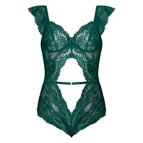 Magic Silk Evermore Cutout Romper Emerald