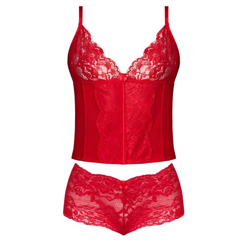 Conjunto Bustier Magic Silk Sugar High y Short | Rojo