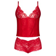 Magic Silk Sugar High Plunge Bustier & Boy Short Set | Red