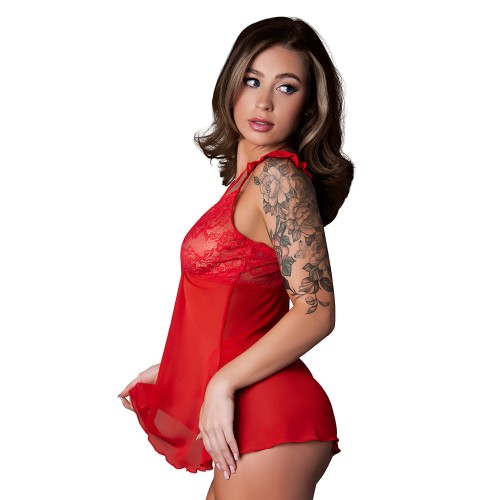 Magic Silk Sugar High Babydoll & Tanga Rojo L/XL