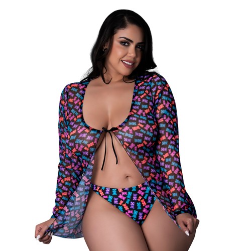 Magic Silk Hazy Dayz Tie Front Jacket & Thong Set