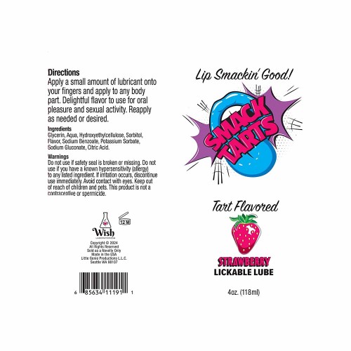 Lubricante Lickable Sour Strawberry Smack Tarts 4 oz