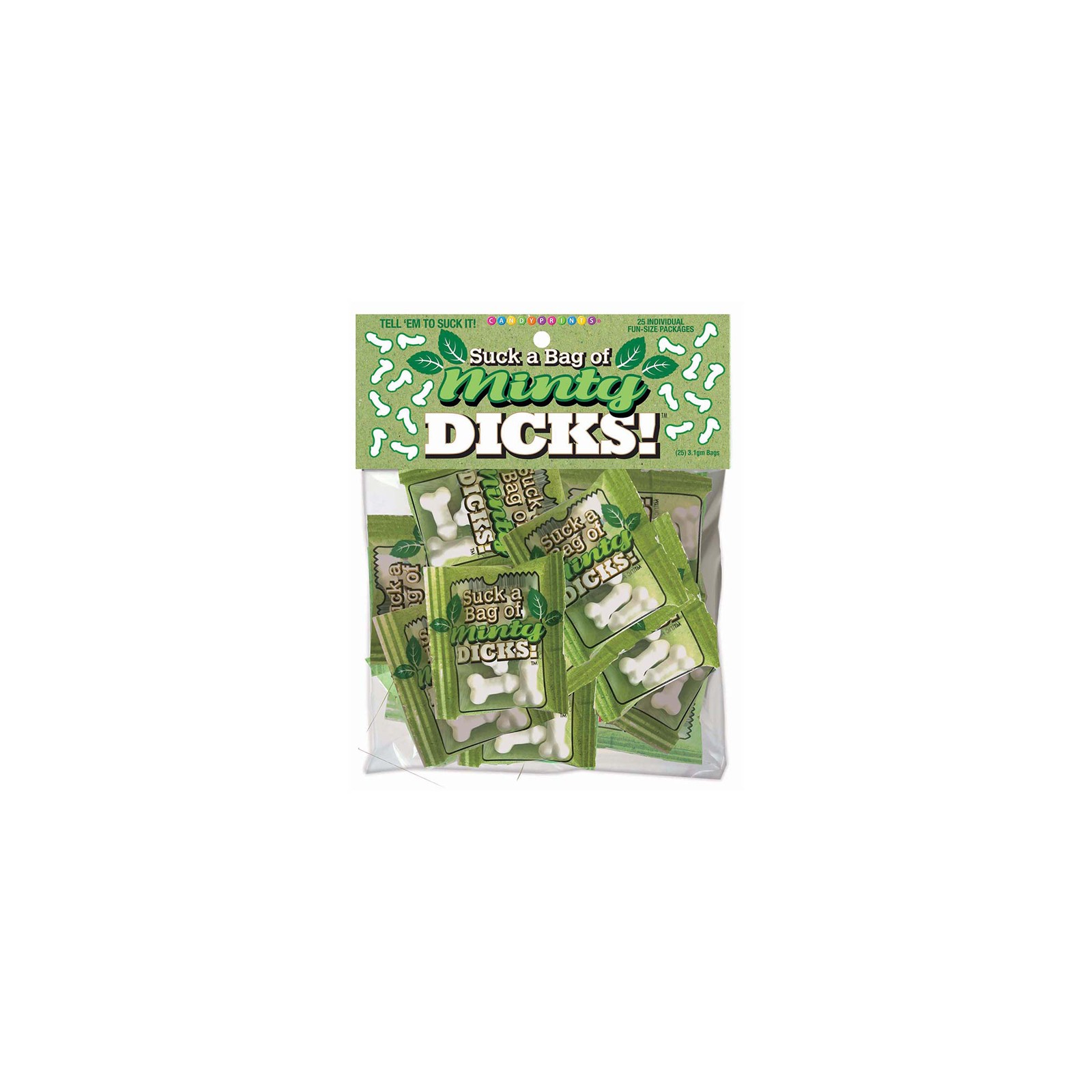 Suck a Bag of Minty Dicks Candy - 25-Piece Pack