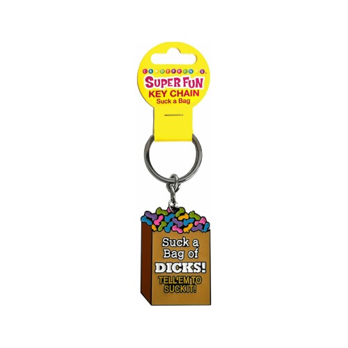 Super Fun Key Chain Suck a Bag of Dicks - Playful Fun