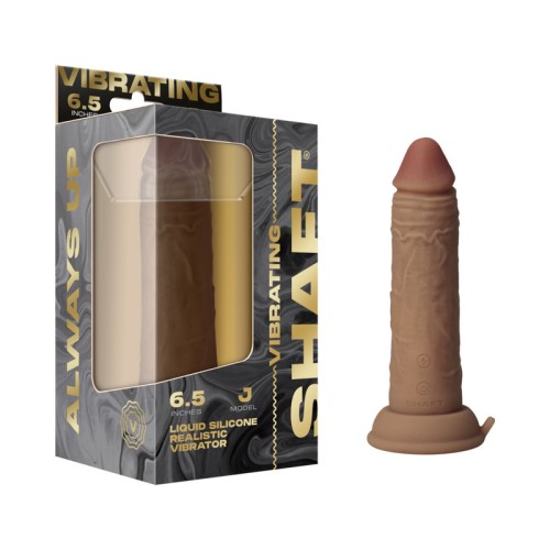 Shaft Vibrating Model J: 6.5 in. Dual Density Silicone Dildo