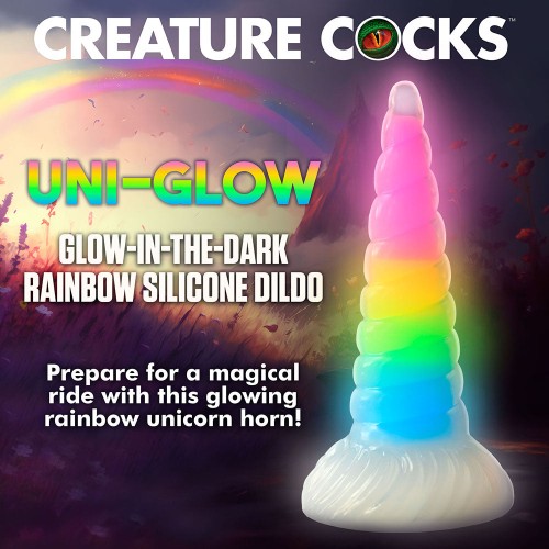 Creature Cocks Uni-Glow Glow-in-the-Dark Rainbow Dildo