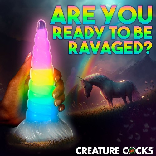 Creature Cocks Uni-Glow Glow-in-the-Dark Rainbow Dildo