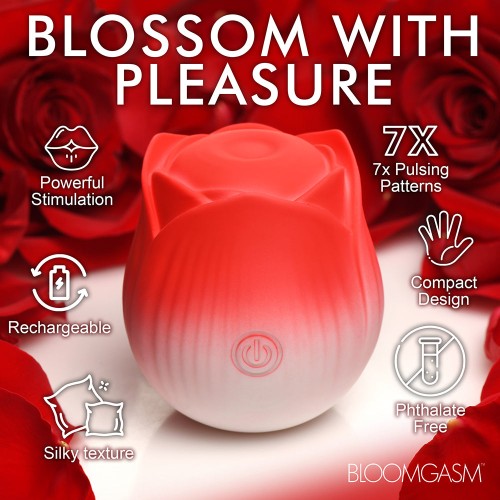 Bloomgasm Pulsing Petals Throbbing Rose Stimulator Red