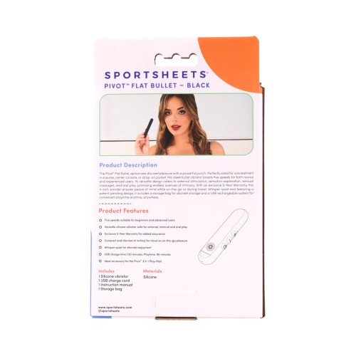 Sportsheets Pivot Flat Bullet Vibrator Black