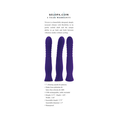 Selopa Trixxxie Rechargeable Silicone Vibrator Purple