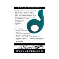 Vibrador Recargable Evolved Thumbs Up Verde Azulado