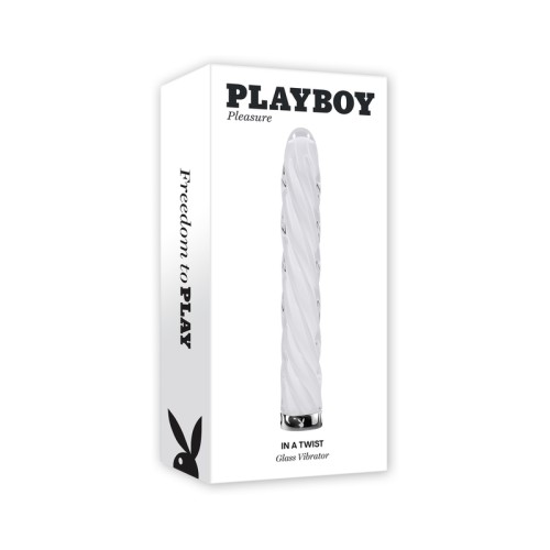 Playboy In A Twist Glass Vibrator