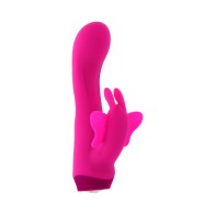 Selopa Butterfly Love Dual Stimulator Silicone Pink - Rechargeable Vibe