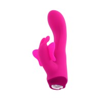 Selopa Butterfly Love Dual Stimulator Silicone Pink - Rechargeable Vibe