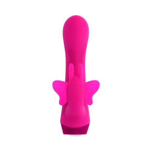 Selopa Butterfly Love Dual Stimulator Silicone Pink - Rechargeable Vibe