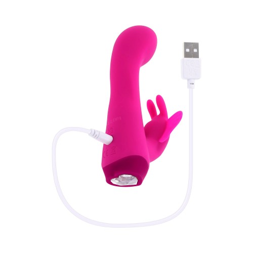 Selopa Butterfly Love Dual Stimulator Silicone Pink - Rechargeable Vibe