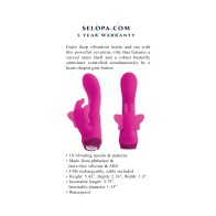 Selopa Butterfly Love Dual Stimulator Silicone Pink - Rechargeable Vibe