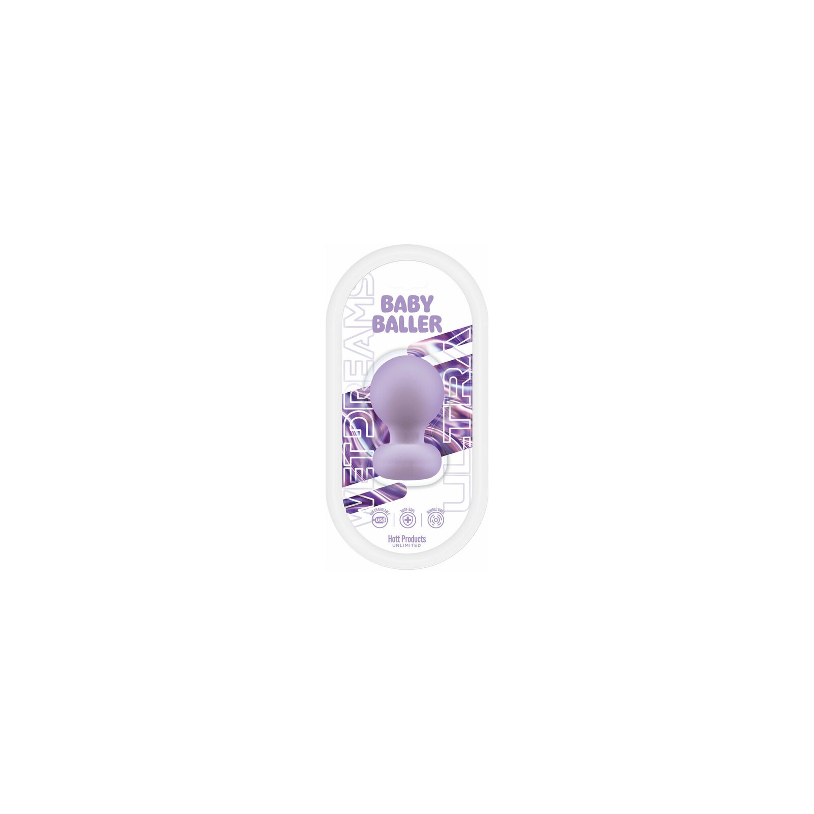 Wet Dreams Baby Baller Mini Massager Multi-Speed Silicone Lavender