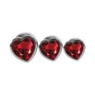 Set de Plugs Anales Tres Corazones con Joyas de Adam & Eve