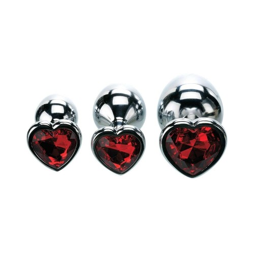 Set de Plugs Anales Tres Corazones con Joyas de Adam & Eve