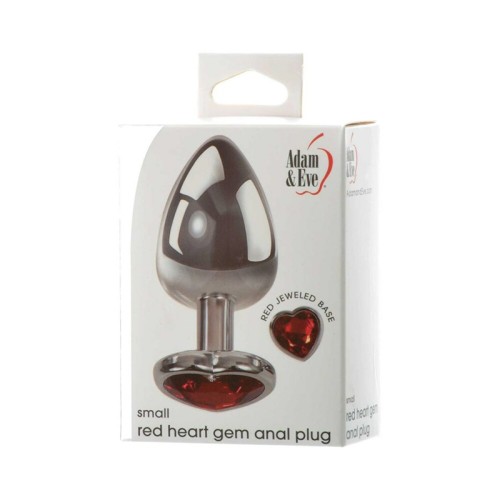 Adam & Eve Red Hearts Gem Anal Plug Small - Elegant Pleasure